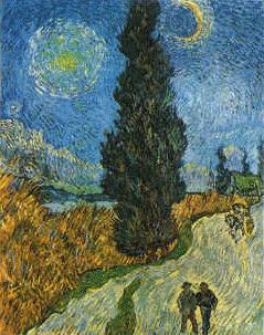 Vincent Van Gogh Road with Cypress and Star China oil painting art